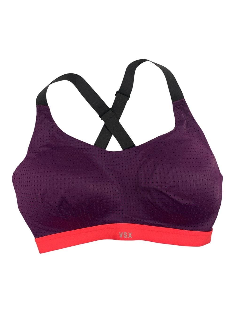 Victoria’s Secret VSX Sport Sports Bra | Deep Purple with Coral Underband | 32DD